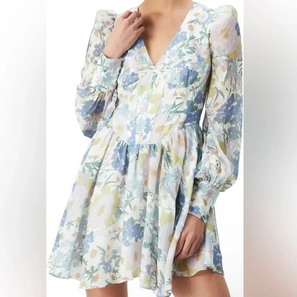 NWT Bardot Dress Zelina Spring Floral Long Sleeve Minidress Size XL / US 10 - Picture 1 of 9